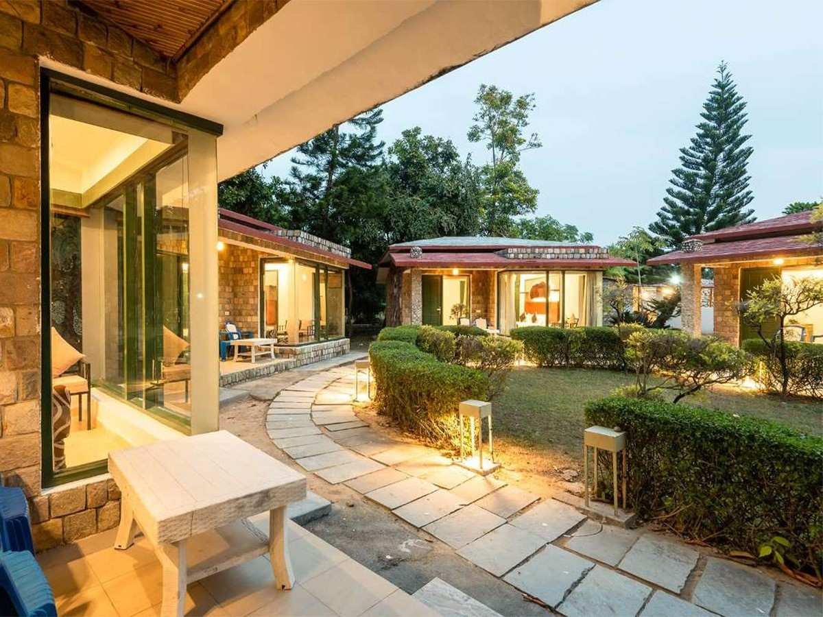 Illuminated Resort Exterior